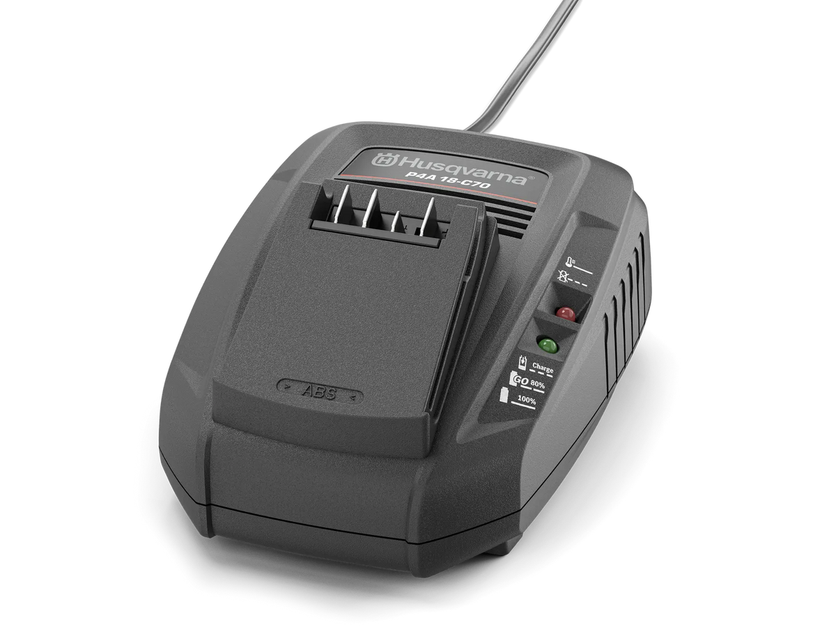 Husqvarna Aspire P4A 18-C70 batterioplader set forfra