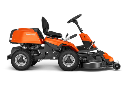 Husqvarna R 214TC frontrider – inkl. 103 cm klippebord – Side view of a ride-on mower with visible cutting deck.
