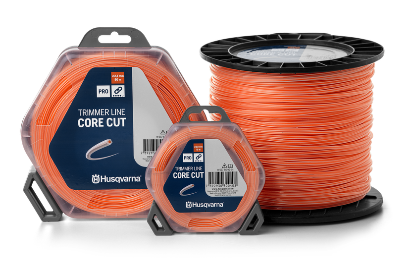 Husqvarna CoreCut trimmersnøre – 2,4 mm × 15 m – serien vist; leveringen er 2,4 mm × 15 m